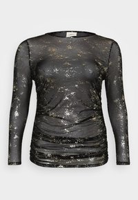 CARERICA FOIL PRINT - Pitkähihainen paita - black/gold