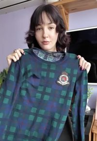 Lauren Ralph Lauren BLACK WATCH PLAID BEADED-CREST SWEATER - Svetr - green multi