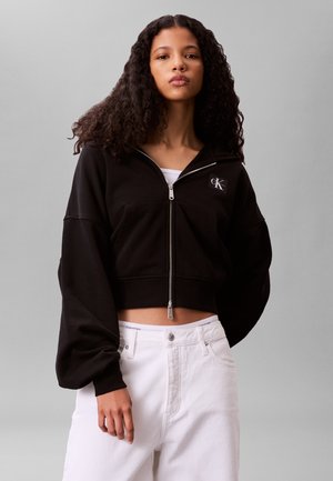 Calvin Klein Jeans Mikina so zipsom - black
