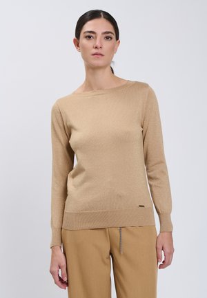 INFLUENCER, INFLUENCER PULLOVER BOAT-NECK PULL - Pullover - camel