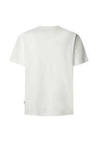 Camiseta blanca de manga corta con cuello redondo, hecha de algodón suave. Cuenta con un corte recto y costuras mínimas para una apariencia limpia.