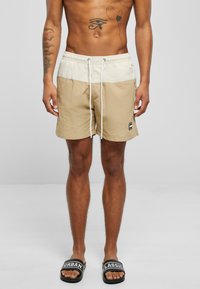 Urban Classics BLOCK  - Fürdőnadrág - unionbeige/softseagrass