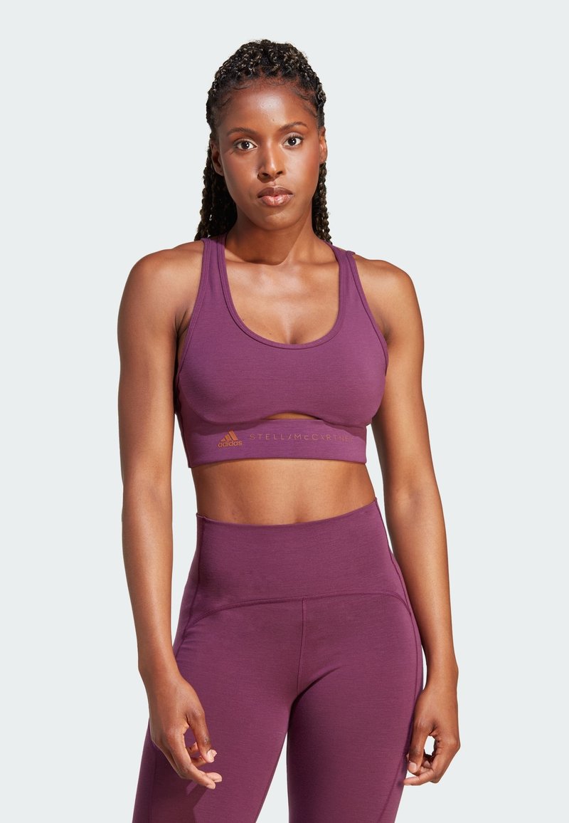 adidas by stella mccartney Sport-bh met medium support rood adidas by stella mccartney Sport-bh met medium support rood