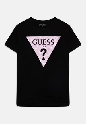 Guess JUNIOR HIGH LOW - T-shirt imprimé - jet black