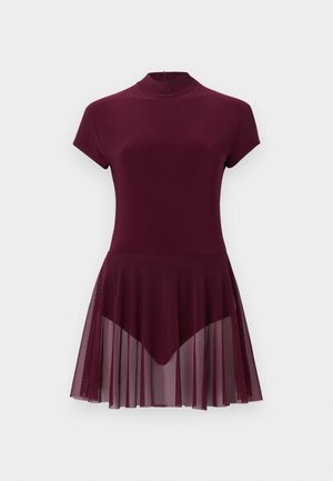 MOCK NECK CAP SLEEVE PICKLEBALL DRESS - Φόρεμα από ζέρσεϊ - plum