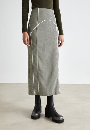 Gestuz PIPPA MIDI SKIRT - Uska suknja - houndstooth blacknwhite