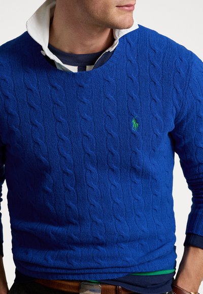 Polo Ralph Lauren CABLE KNIT WOOL CASHMERE JUMPER - Camisola - active blue