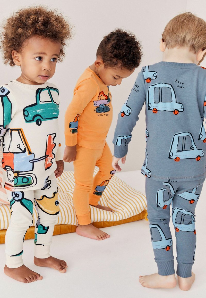 Next SNUGGLE 3 PACK SET - Pyjama - blue orange digger