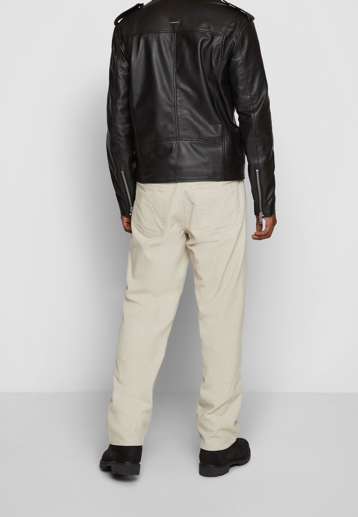 Deadwood Leather jacket - black - (Pre-owned) - Zalando