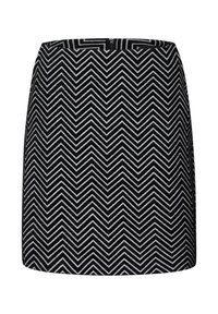 Svart och vit chevronmönstrad tight kjol med rak skärning och diskret dragkedja på bak sidan. Tillverkad av texturerat tyg.