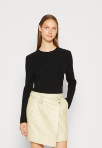 Marc O'Polo PULLOVER LONGSLEEVE ROUND NECK TRANSFER DETAIL - Trui - black