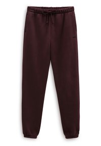 Bordeauxkleurige fleece sweatpants met een elastische tailleband, verstelbare trekkoord en zijzakken. Met boorden aan de enkels voor een goede pasvorm.