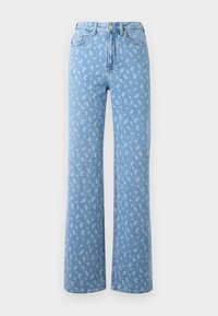 VMTESSA WIDE FLOWER - Pernera ancha - medium blue denim