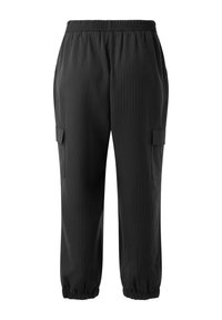 Zizzi MIT TASCHEN UND ELASTISCHEM BUND - Cargo trousers - black sand pin st