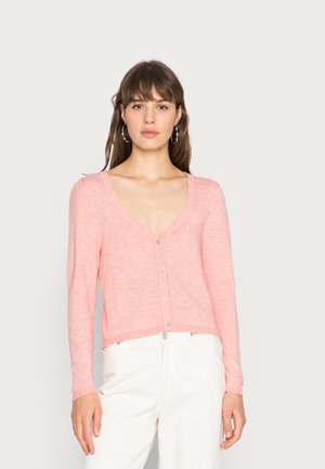 ONLLELY SWEETHEART CARDIGAN - Cardigan - rosette white melange