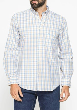 Carrera Jeans, Camicia - checkered pattern in shades of white yellow and light blue