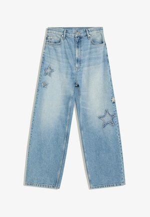 Bershka, BAGGY WITH PATCHED STARS - JEANS - Relaxed fit jeans - blue denim