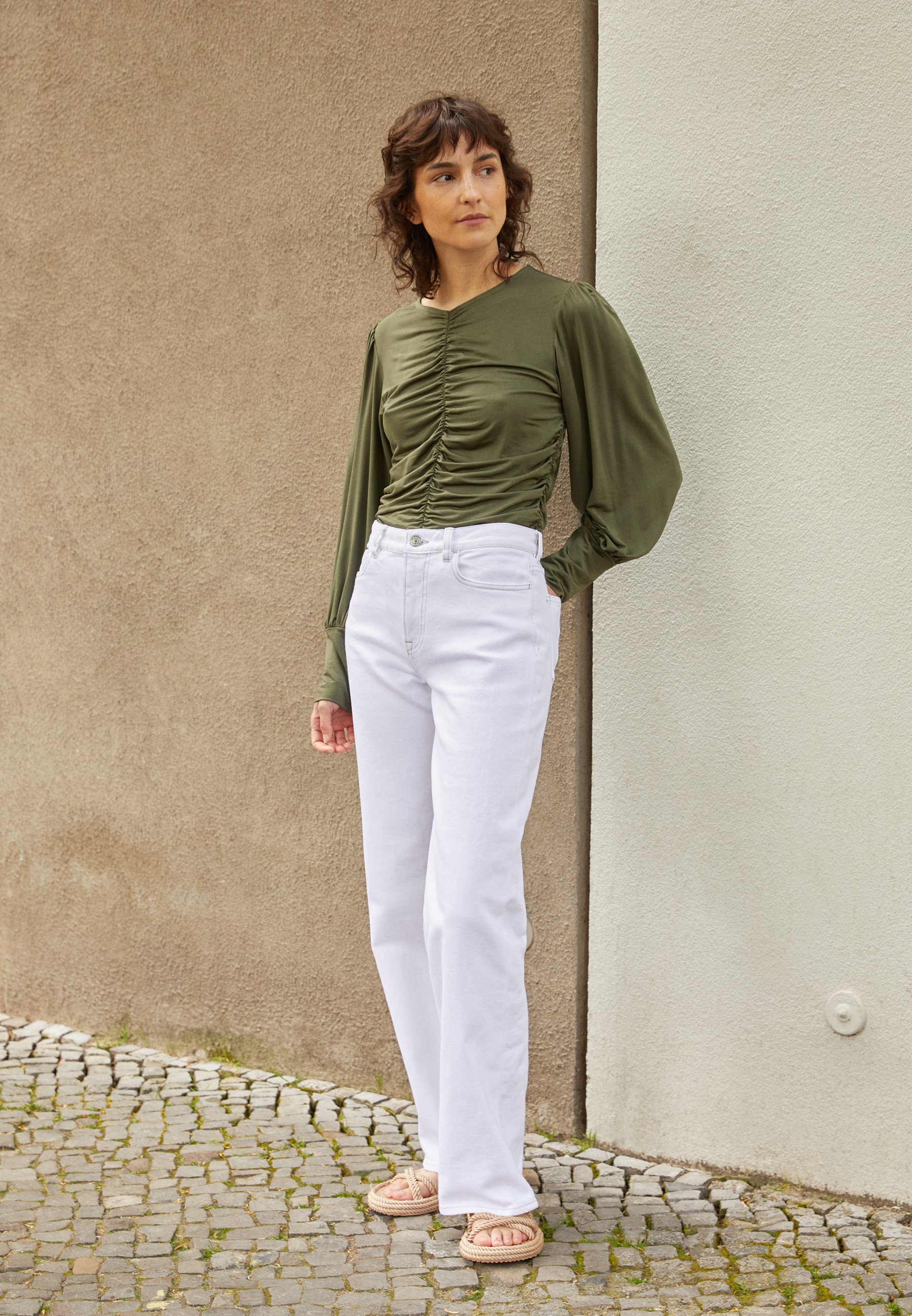 Samsøe Samsøe RILEY - Straight leg jeans - white - Zalando.co.uk
