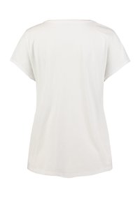 Witte katoenen t-shirt met korte mouwen, ronde halslijn en een relaxte pasvorm. Gladde textuur, geen zichtbare patronen of versieringen.