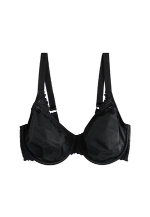 Must rinnahoidja, tehtud siledast kangast ja pitsiga detailidega. Disainitud traadiga ja reguleeritavate rihmadega. Omab vormitud tasse ja klassikalist kuju.