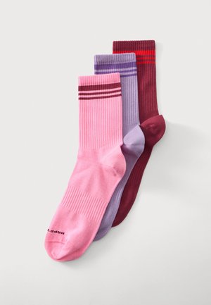 Happy Socks, STRIPE SNEAKER UNISEX 3 PACK - Chaussettes - purple