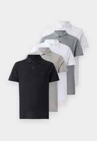 Abercrombie & Fitch 5-Pack Textured Icon Don't Sweat It Polos - Poloskjorter - white/rock ridge/sedona sage/heather grey/black