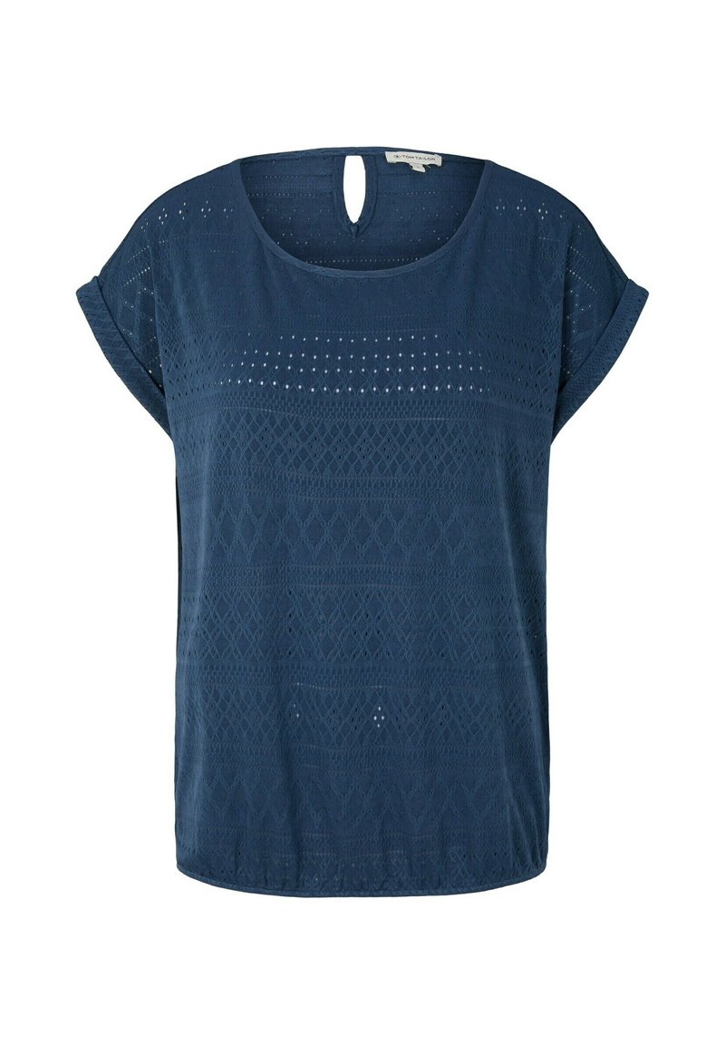 Damen T-Shirts | TOM TAILOR MIT LOCHSTICKEREI T-Shirt print midnight sail/dark-blue denim - EM86647 Damen T-Shirts | TOM TAILOR MIT LOCHSTICKEREI T-Shirt print midnight sail/dark-blue denim - EM86647