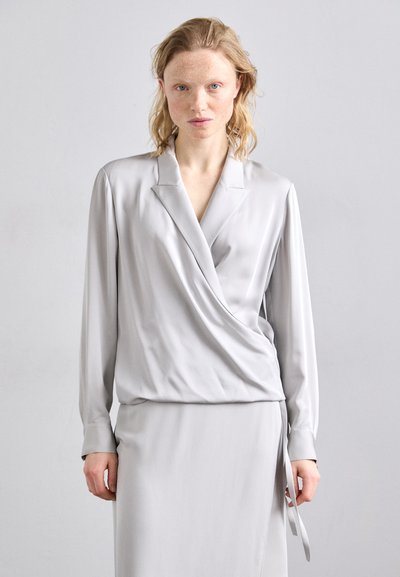 Theory LAPEL WRAP - Bluse - platinum