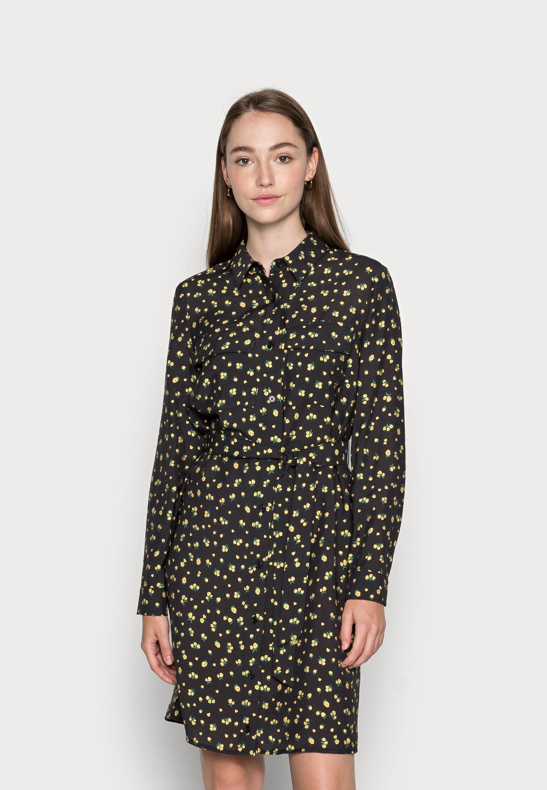 EDITED FARHA DRESS - Blousejurk - yellow/Zwart - Zalando.nl