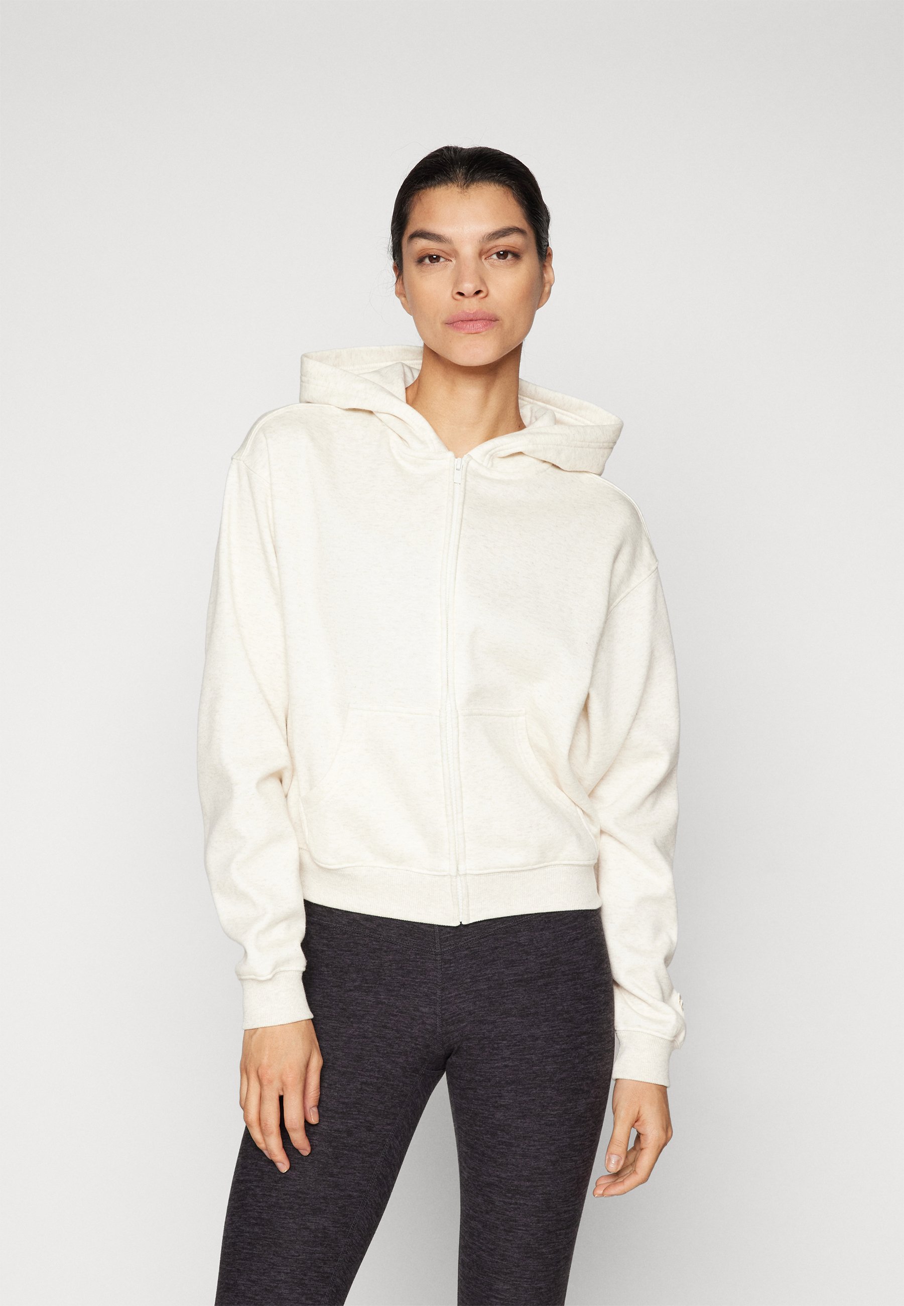 Fabletics COZY FULL ZIP HOODIE - Zip-up sweatshirt - bone heather 