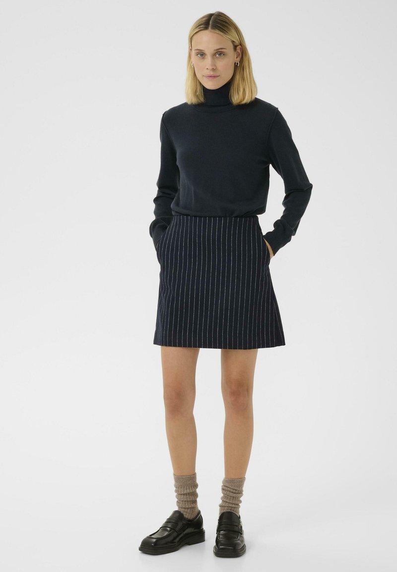 Part Two SISSA A-line skirt navy pinstripe/dark blue