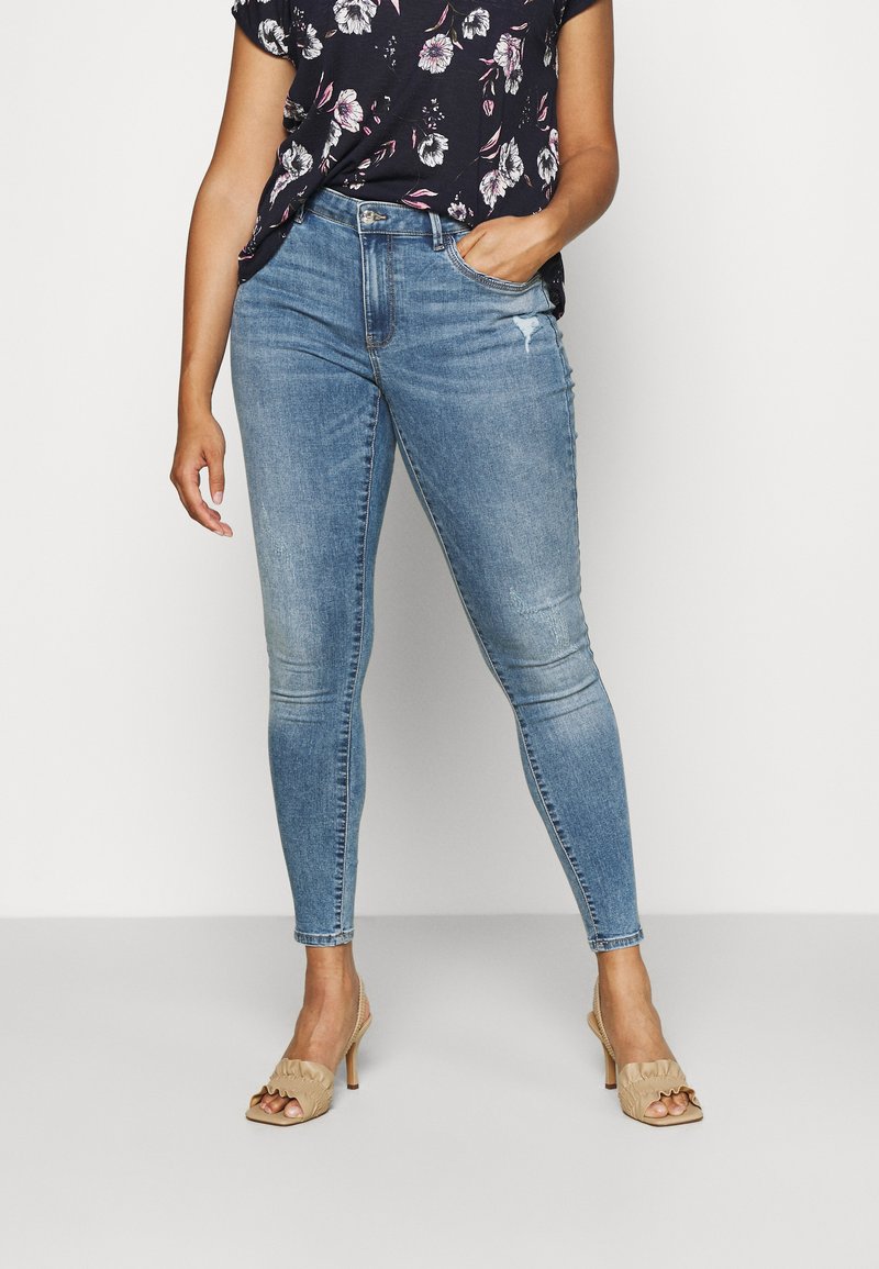 ONLY CARMAKOMA mid waist skinny jeans medium blue denim