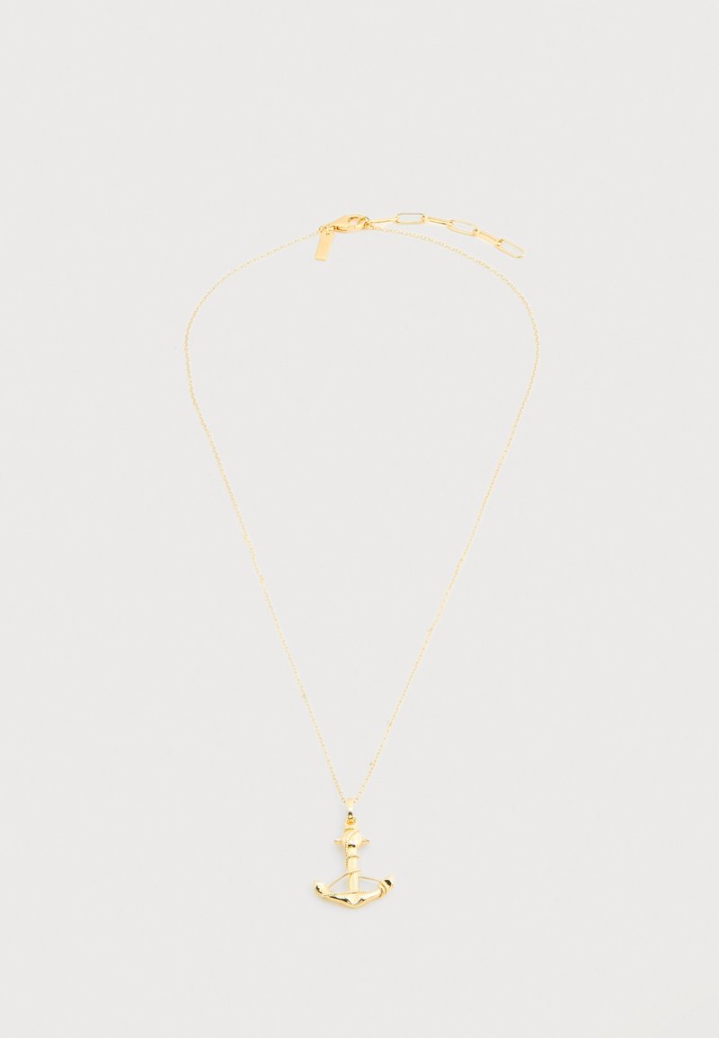 Λεπτό κολιέ από χρυσή αλυσίδα με μενταγιόν σε σχήμα άγκυρας και κούμπωμα σε σχήμα αστακού με ρυθμιζόμενους κρίκους.