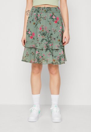 Vero Moda VMROSA SMOCK SKIRT - Μίνι φούστα - laurel wreath
