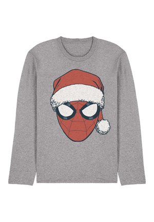 SPIDERMAN CHRISTMAS SANTA - Long sleeved top - mottled light grey