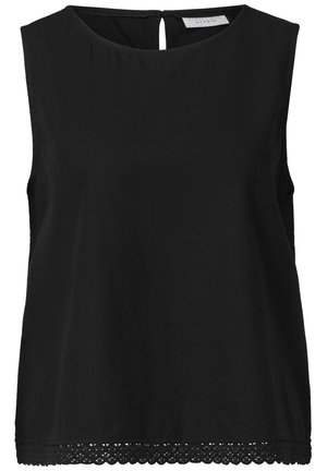 Street One Studio, BLUSENTOP MIT TAPE-DETAIL AM SAUM - Blouse - black