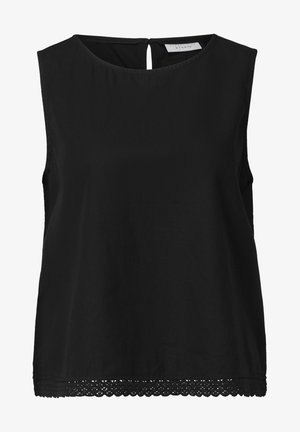 Street One Studio, BLUSENTOP MIT TAPE-DETAIL AM SAUM - Blouse - black