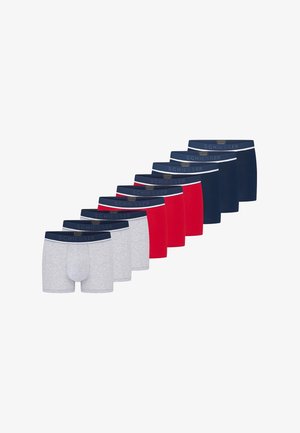 Ensemble de boxers gris, rouge et bleu marine. Matière en mélange de coton, avec ceintures élastiques ornées de détails logo. Total de 10 pièces.
