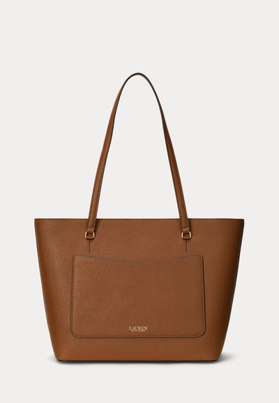 Lauren Ralph Lauren CROSSHATCH LEATHER MEDIUM KARLY TOTE - Дамска чанта - light brown