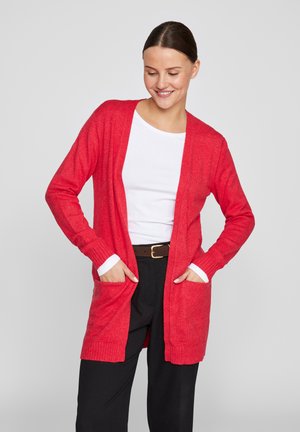 VILA VIRIL OPEN L/S KNIT CARDIGAN - NOOS - Gilet - barbados cherry