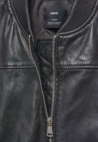 Mango Veste en cuir - black