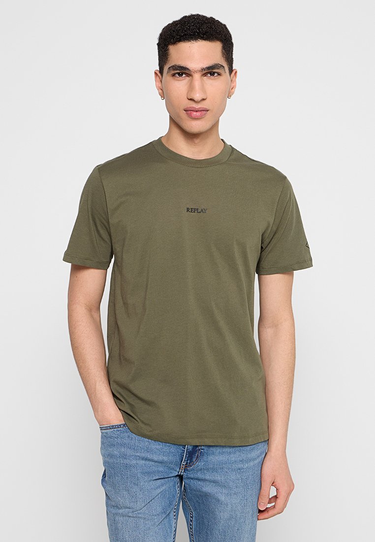 Replay T-shirt basic olijfgroen