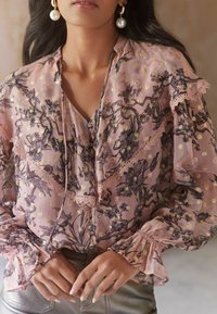 Love & Roses Palaidinė - pink floral metallic