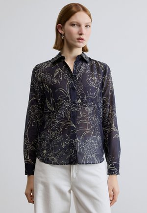 GANT REG FLORAL PRINT - Button-down blouse - evening blue