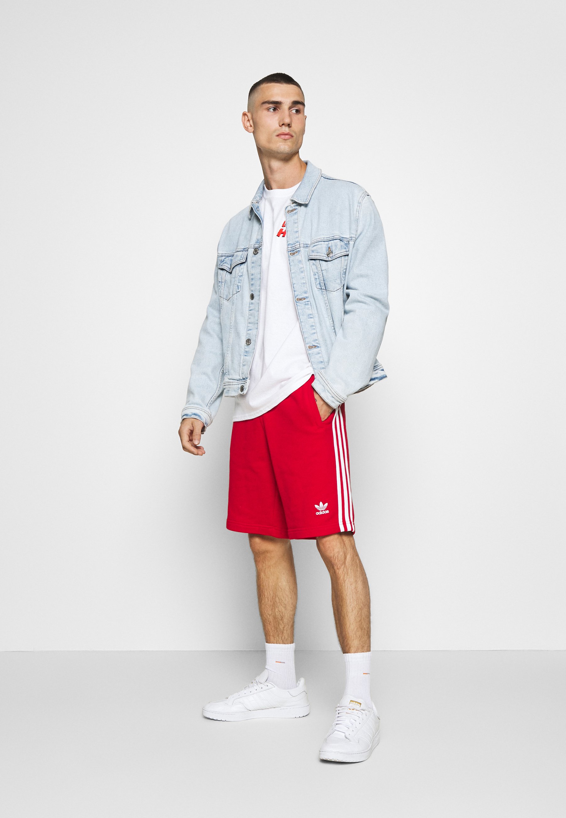 pantalon 3 stripes adidas rouge