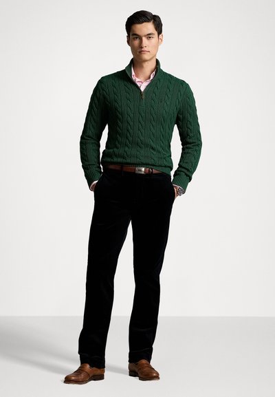 Polo Ralph Lauren CABLE-KNIT COTTON QUARTER-ZIP JUMPER - Džemperis - vintage pine