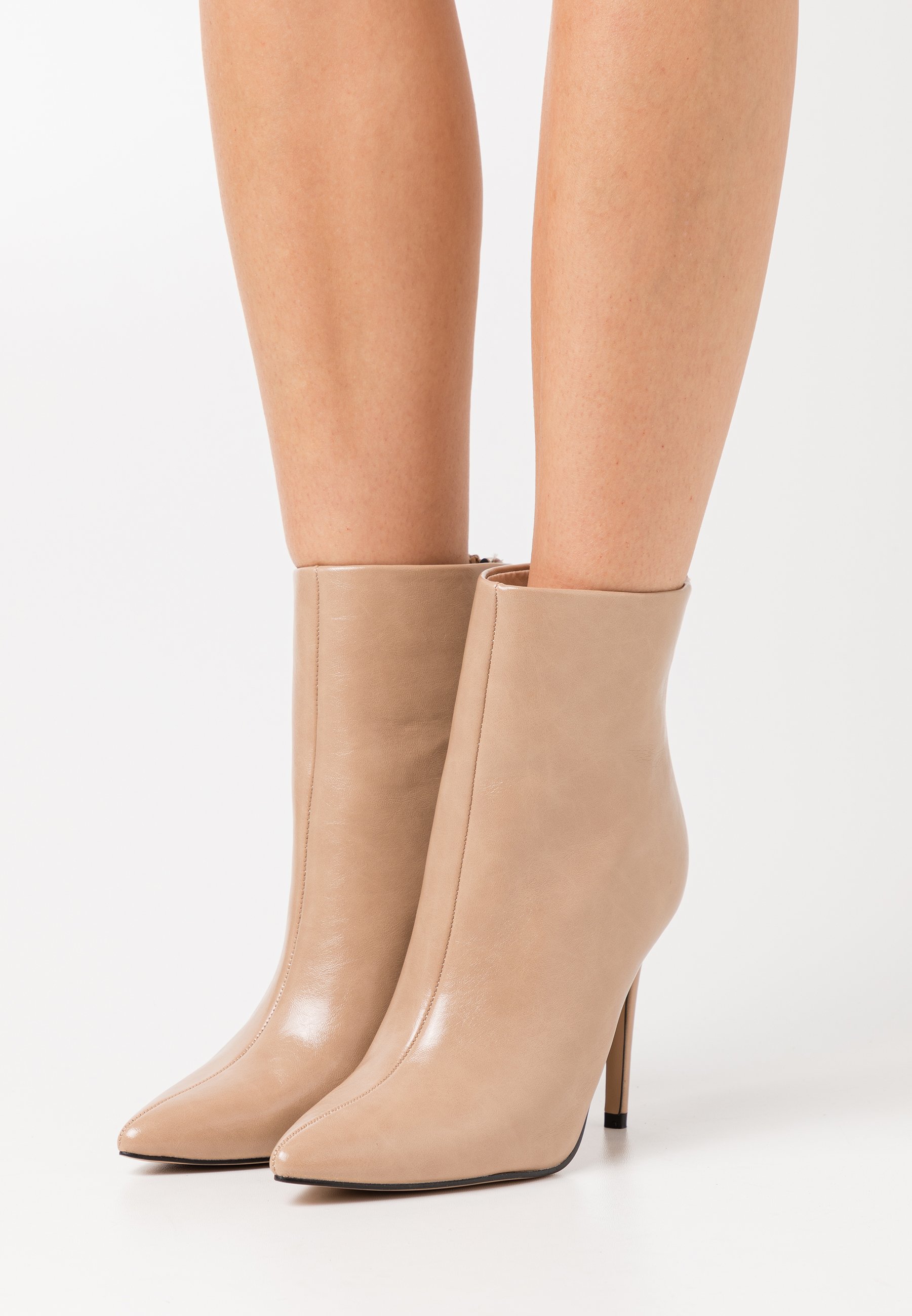 botas tacon beige - comprar online OFF 72%