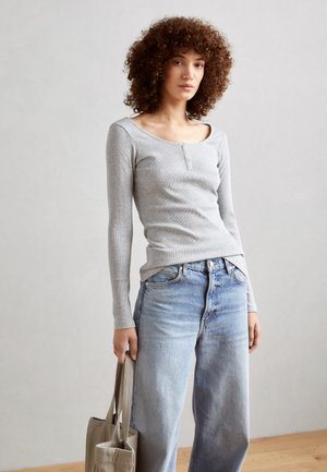 Langærmet T-shirt - mottled grey