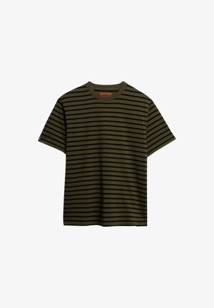 Superdry & Co, THE MERCHANT STORE- STRIPE - T-Shirt print - olive stripe