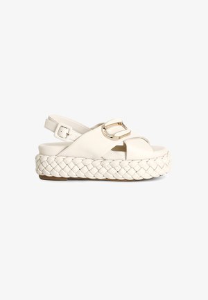 Sandalen met plateauzool - white